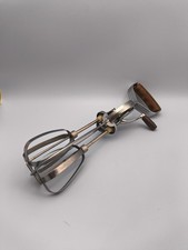 Vintage Prestige Wood England Metal Hand Egg Beater Whisk Mixer Pastry Chef Gift