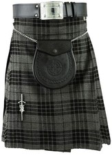 Grey Scottish Kilt Tartan Plaid Kilts Traditional Highland dress Party Birthday