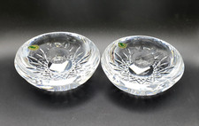 Two Waterford Crystal "Lismore" Round Votive- Candle Holder 6” Wide  MINT