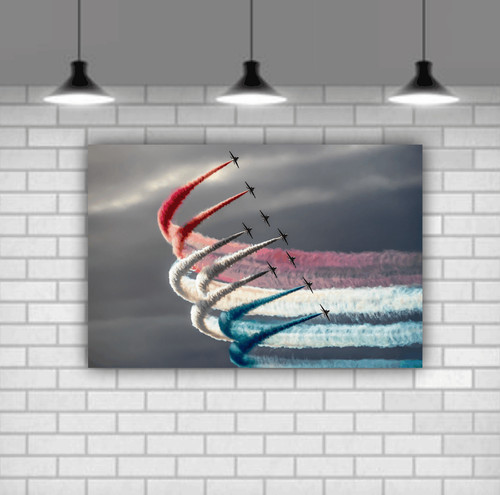 Red arrows raf - aviation, canvas