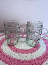 2 X VINTAGE HALF PINT DIMPLE GLASS BEER TANKARDS