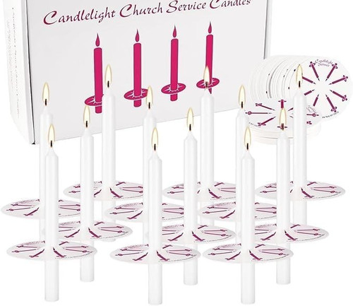200pcs white church candles - white,