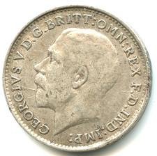 UK 3 Pence Silver George V 1916 No.7817