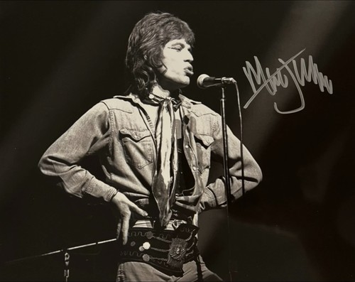 Mick jagger signed photo coa - jagger, w/coa