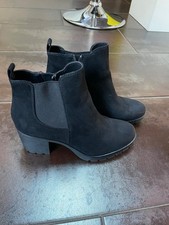 Womens Ankle Boots Size 40 (6) Black Faux Suede Graceland