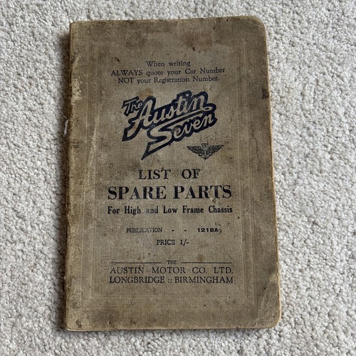 The austin seven list - austin, spare