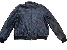 Marks & Spencer Large Men’s Bomber 100% Genuine Leather Jacket Black