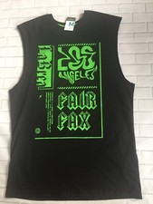 Mens Black Green Muscle Vest