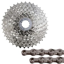 Shimano HG400 9 Speed Cassette PLUS KMC X9 Grey Chain - 11-34T
