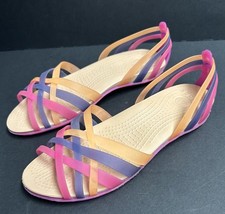 Crocs Huarache Women’s Flat Jelly Strap Sandals Beach Holiday Travel Casual UK 5