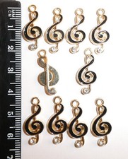10 Treble Clef Enamel Charms