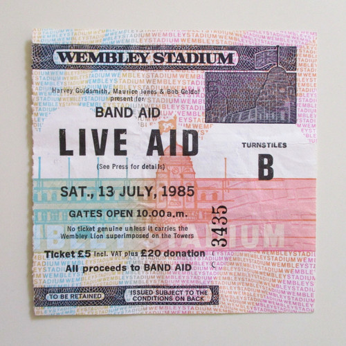 Live aid concert ticket - concert,