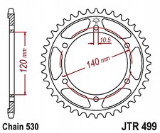 REAR SPROCKET 498 49 SUZUKI
