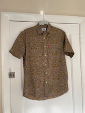 Mens Shirt Grind London Cotton Patterned button down shirt camelback birds sz M