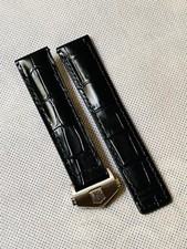 20mm Tag heuer Replacement black leather watch strap