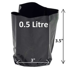 0.5 Litre Plant Poly Pots 3" x 3.5" Grow Bag Containers Hadopots Polythene