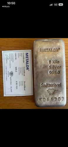 Metalor silver kilo bar - silver, 1