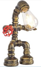 Water Pipe Table Lamp Robot Style- Retro Industrial Steampunk Rustic