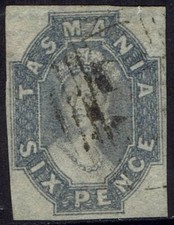 Tasmania 1860 chalon 6d - 1860, qv