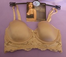 New! M&S Marks & Spencer 30C almond Perfect Fit strapless/multiway longline bra