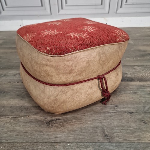 Vintage footstool upholstered - footstool,