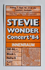 Stevie Wonder 07.09.1984 Frankfurt Festhalle, Ticket Stub, Eintrittskarte, 1984