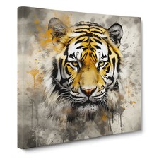 Tiger Grunge Art Canvas Wall
