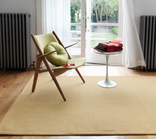 Bordered jute hallway runner - jute,
