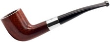 Peterson Deluxe Classic Terracotta Finish Silver Mount Semi Bent Zulu Pipe (268)