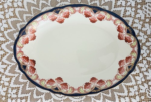 Antique semiporcelain platter - antique,