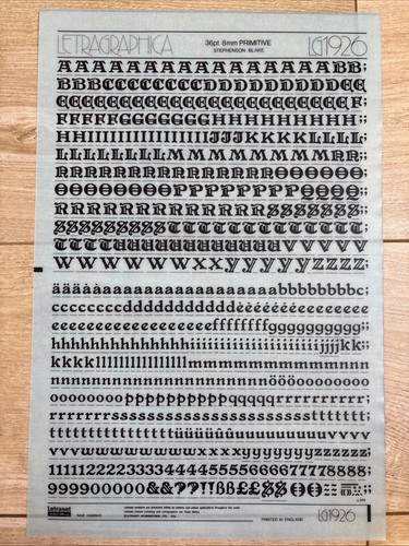 Letraset rub dry transfer - letraset, on