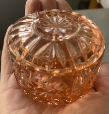 Vintage Pink Glass Vanity Pot