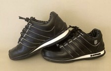 K-Swiss Leather Mens Size UK 7 Trainers Shoes Black ( UESD ) Limited Edition