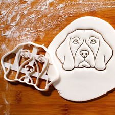 Beagle Face cookie cutter - Bake hound portrait birthday treats, sniffer dog pet
