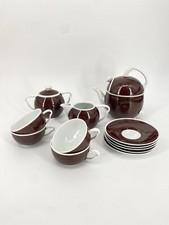 * RGK RUDOLF KAMPF PORCELAIN ART DECO TEA SERVICE BROWN 1920S 30s