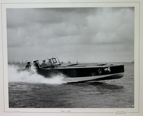 Vintage motorboat launch - motorboat,,
