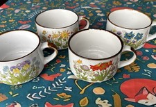 Vintage Set Of 4 Floral Soup