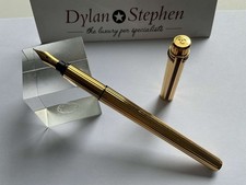 Cartier Must de Cartier Gold Plated Godron fountain pen 18K fine gold nib