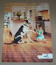 2009 print ad - Pergo flooring little girl & big Great Dane dog Advertising Page