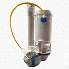 WRAS Approved Toilet Push Button Dual Flush Cistern Syphon Valve Yellow Cable