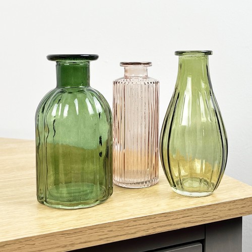 Coloured glass bud vase set - vase,