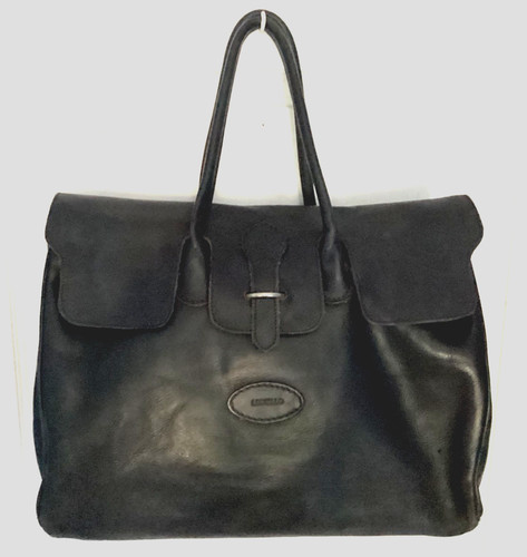 Genuine black leather - black,