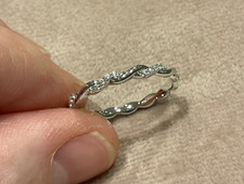 0.34 Carat Lab Created Diamond Eternity Twist Ring Platinum Plated 925 L & Half