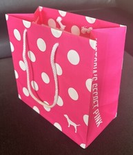 Victoria's Secret Bright Pink Spotty Shopping Gift Bag Small 20x19.5x10cm