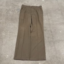 Vintage 60s Woven Pants 32x30 Brown Trouser Slacks Swing Rockabilly Talon Zip