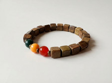 Green Wooden Square Bead