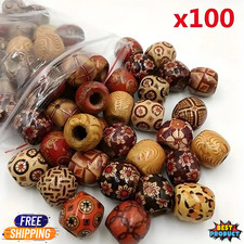 100Pcs Natural Wooden Round