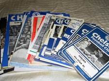 CHELSEA HOME AND AWAY PROGRAMMES FRIENDLY TESTIMONIAL ANGLO SCOTTISH 1957-88