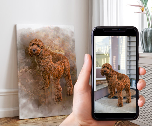 Labradoodle canvas customised - labradoodle,