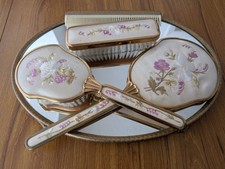 Vintage Regent Of London Embroidered Dressing Table Vanity Set